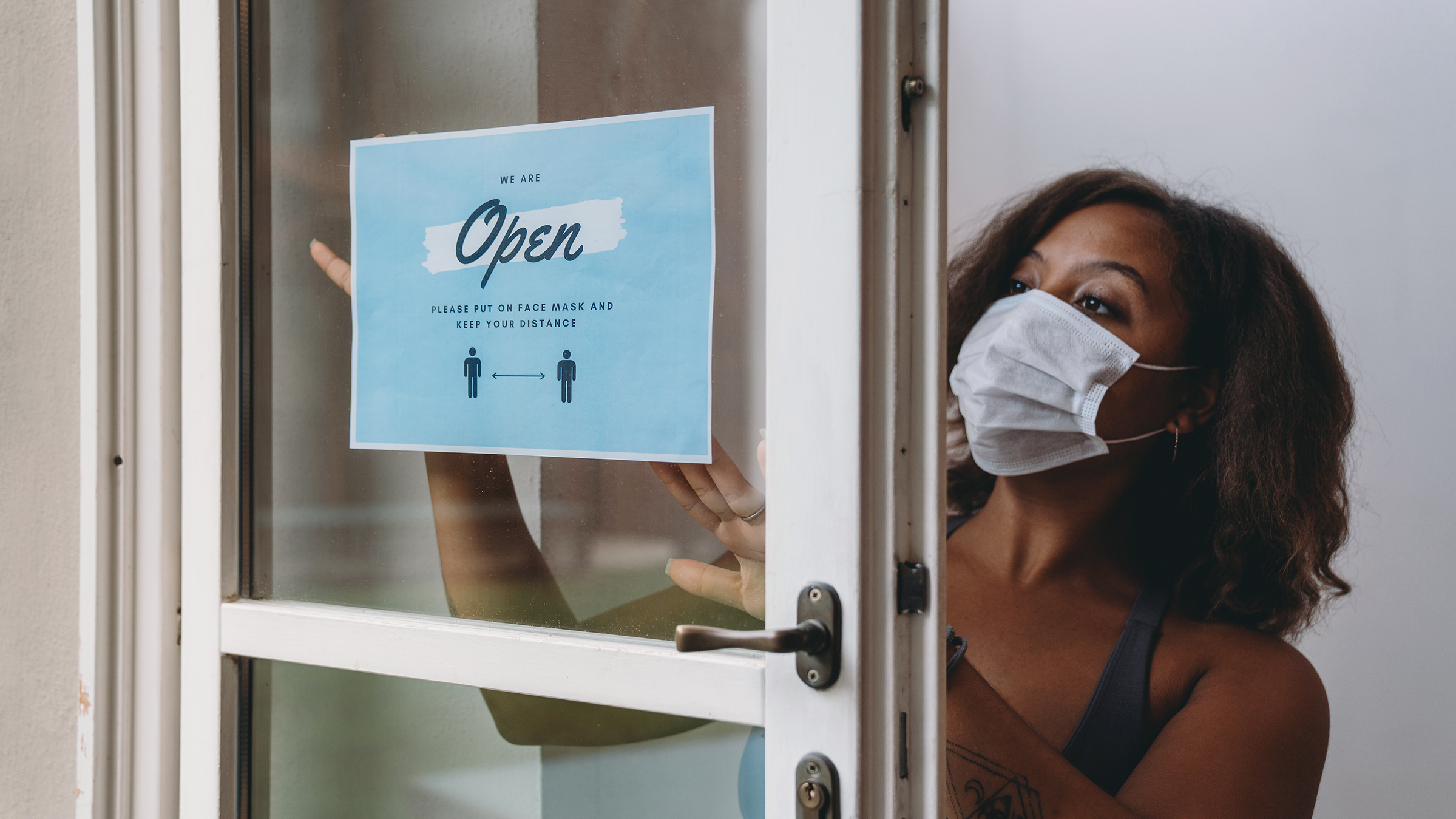 Woman opening her business