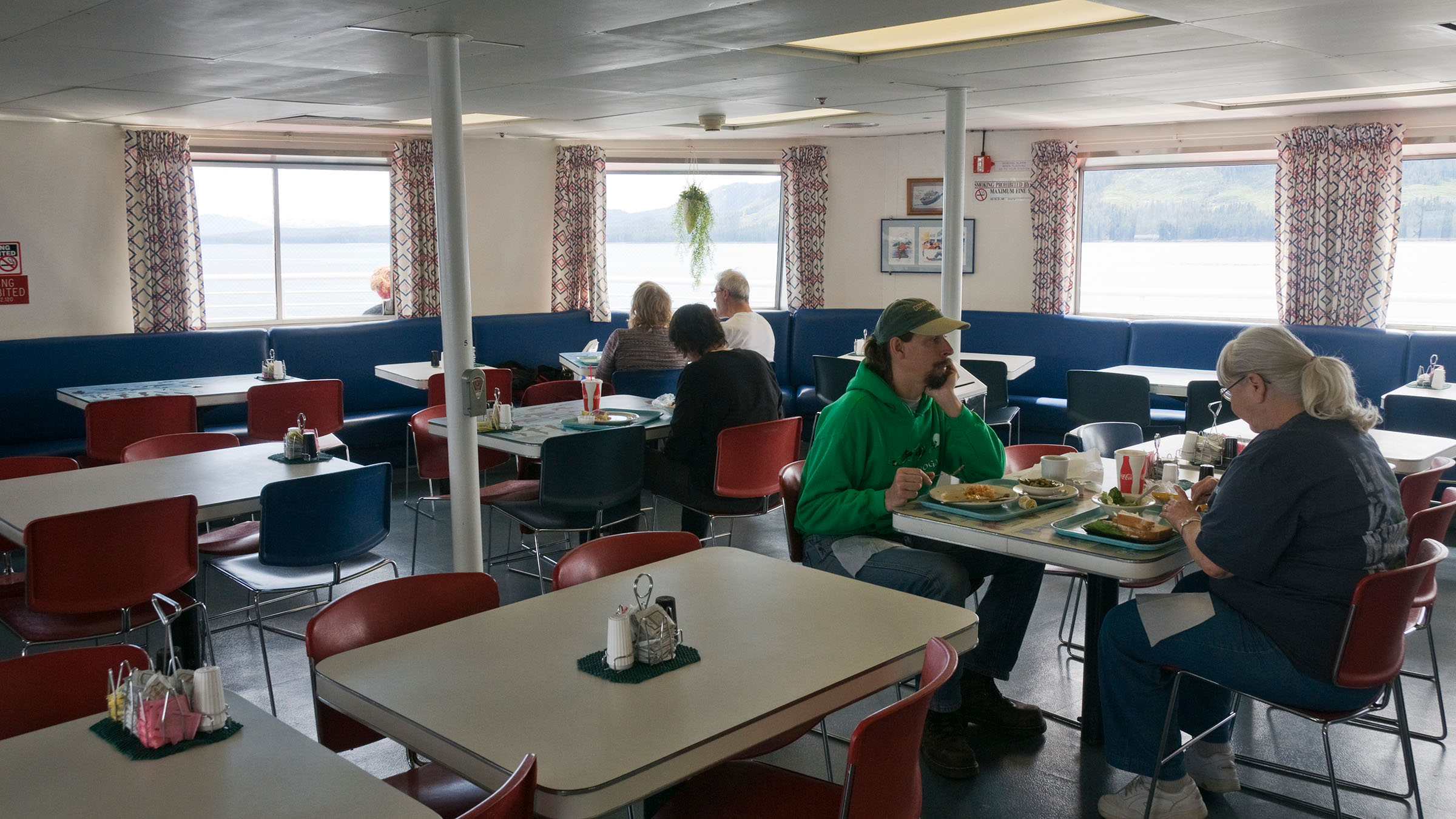 Restaurant interior with many vacant tables