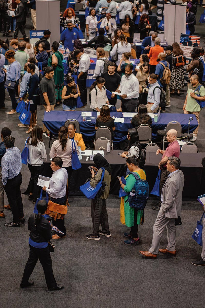 Photo of group of people at job fair