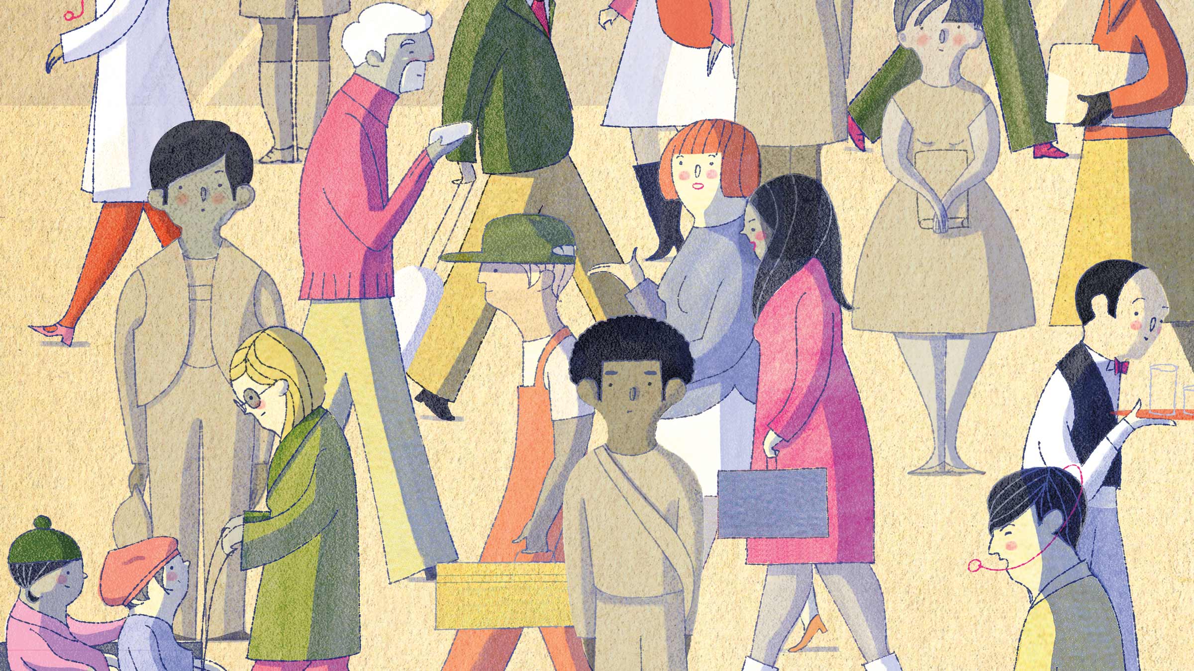 Illustration of crowd of people