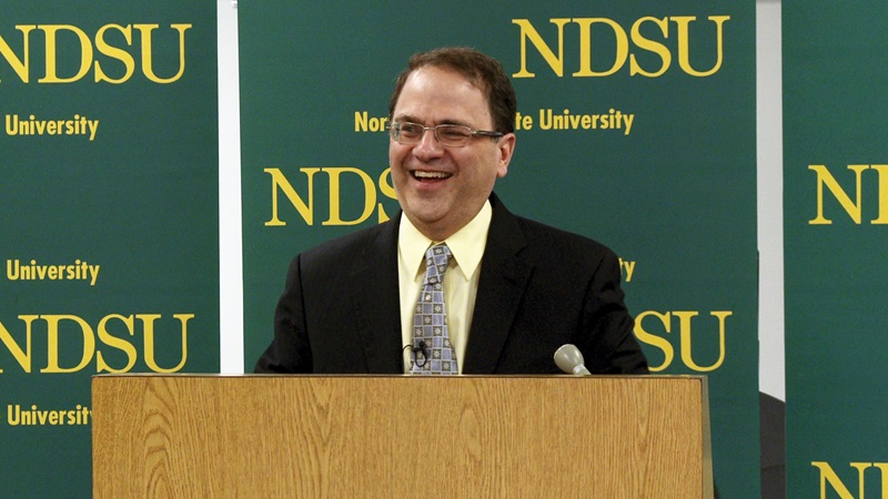Narayana Kocherlakota addresses students and faculty in a Town Hall speech at North Dakota State University.