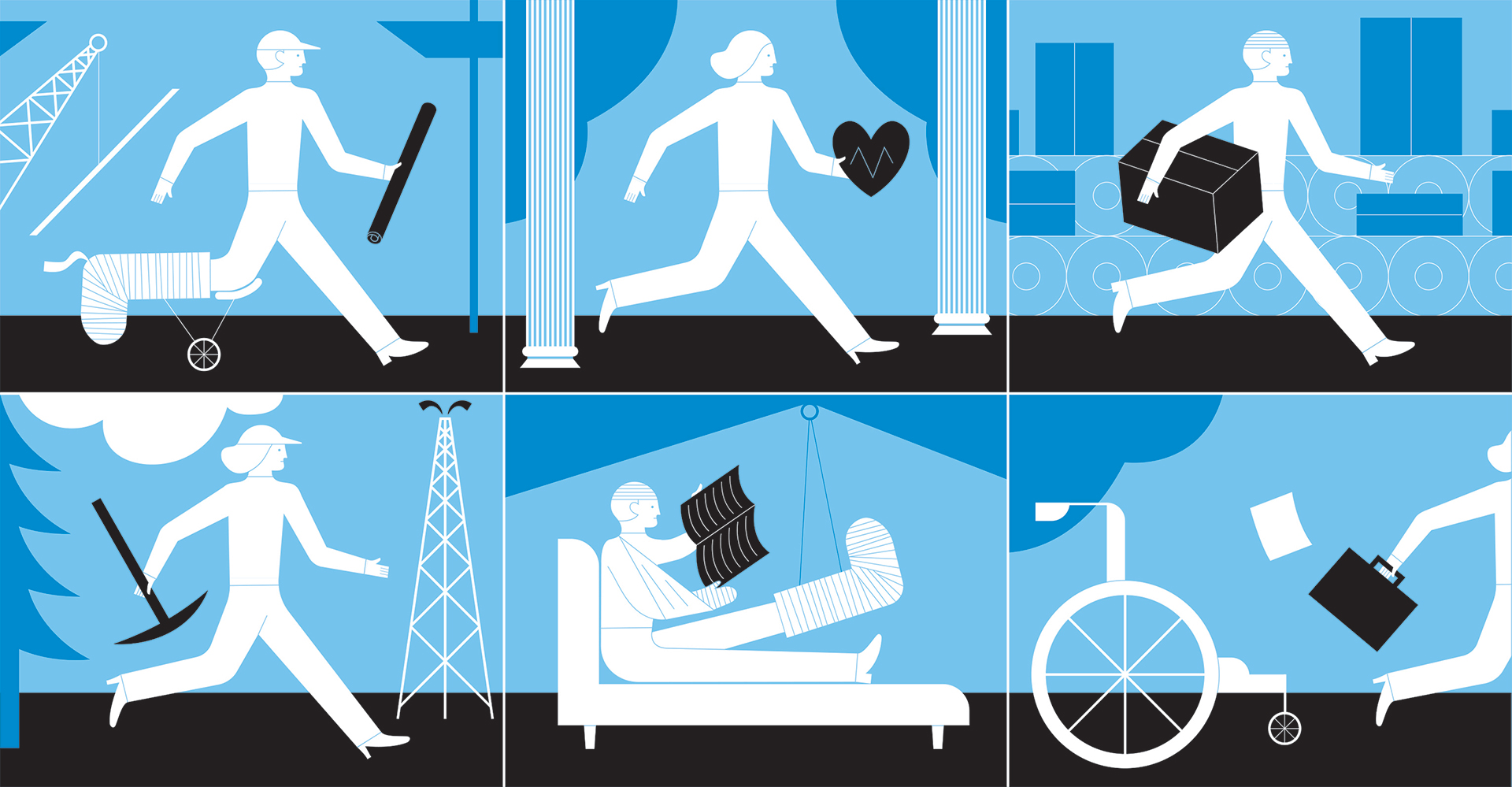 Illustration: Job growth since the recession: A long, slow rehab